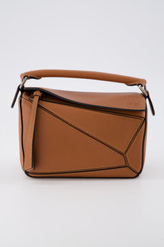 LOEWE Mini Puzzle bag in Caramel.