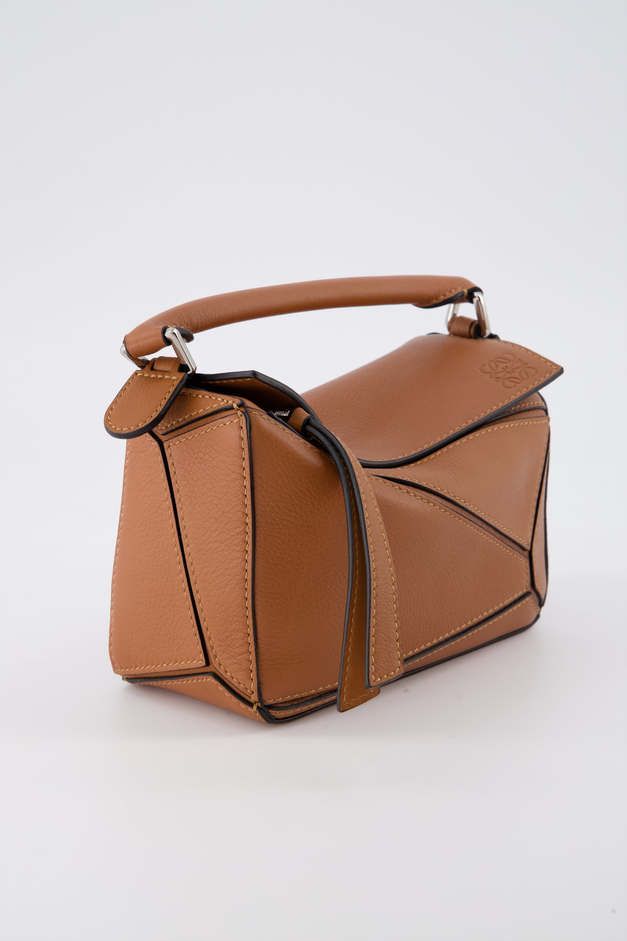 LOEWE Mini Puzzle bag in Caramel.