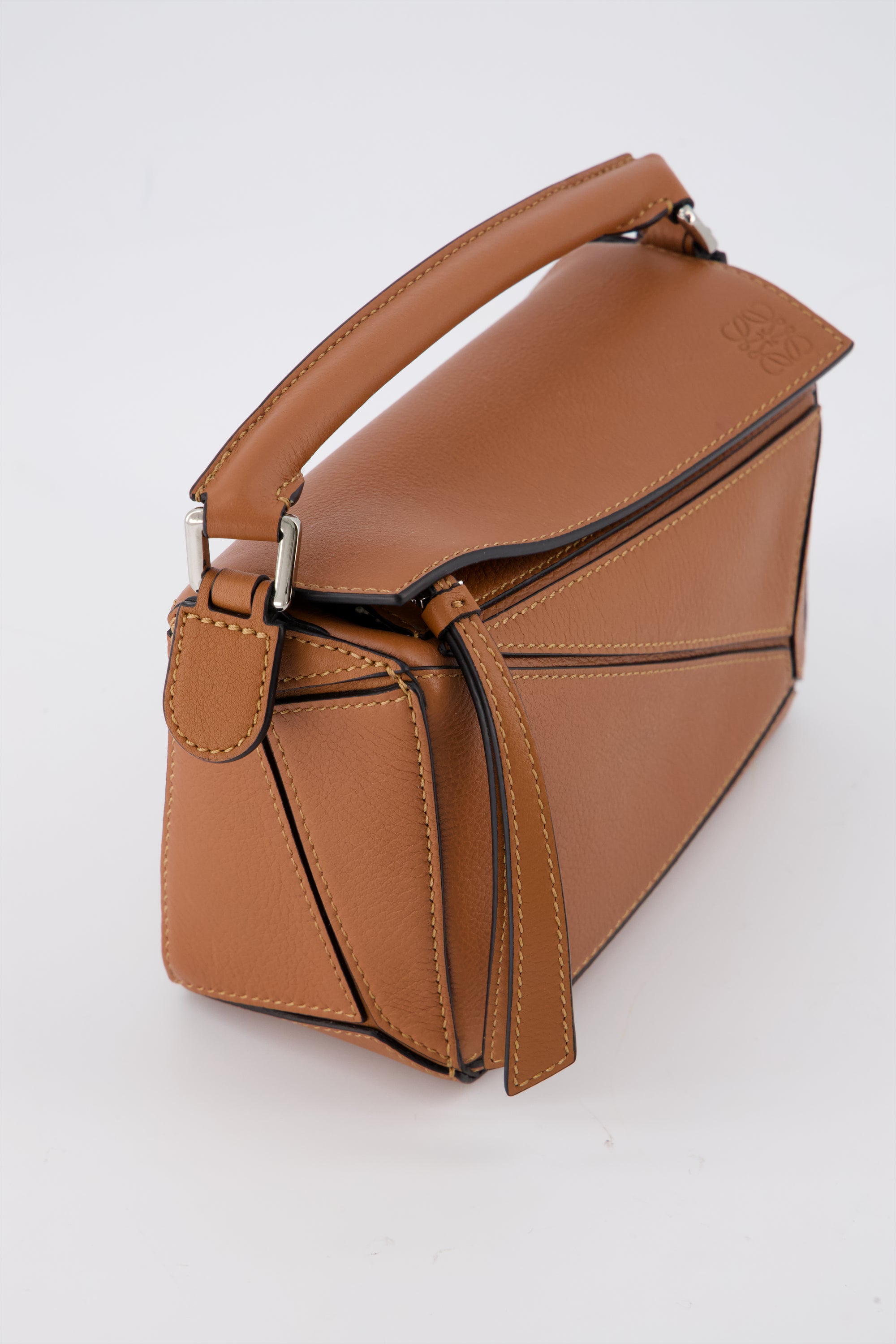 LOEWE Mini Puzzle bag in Caramel.