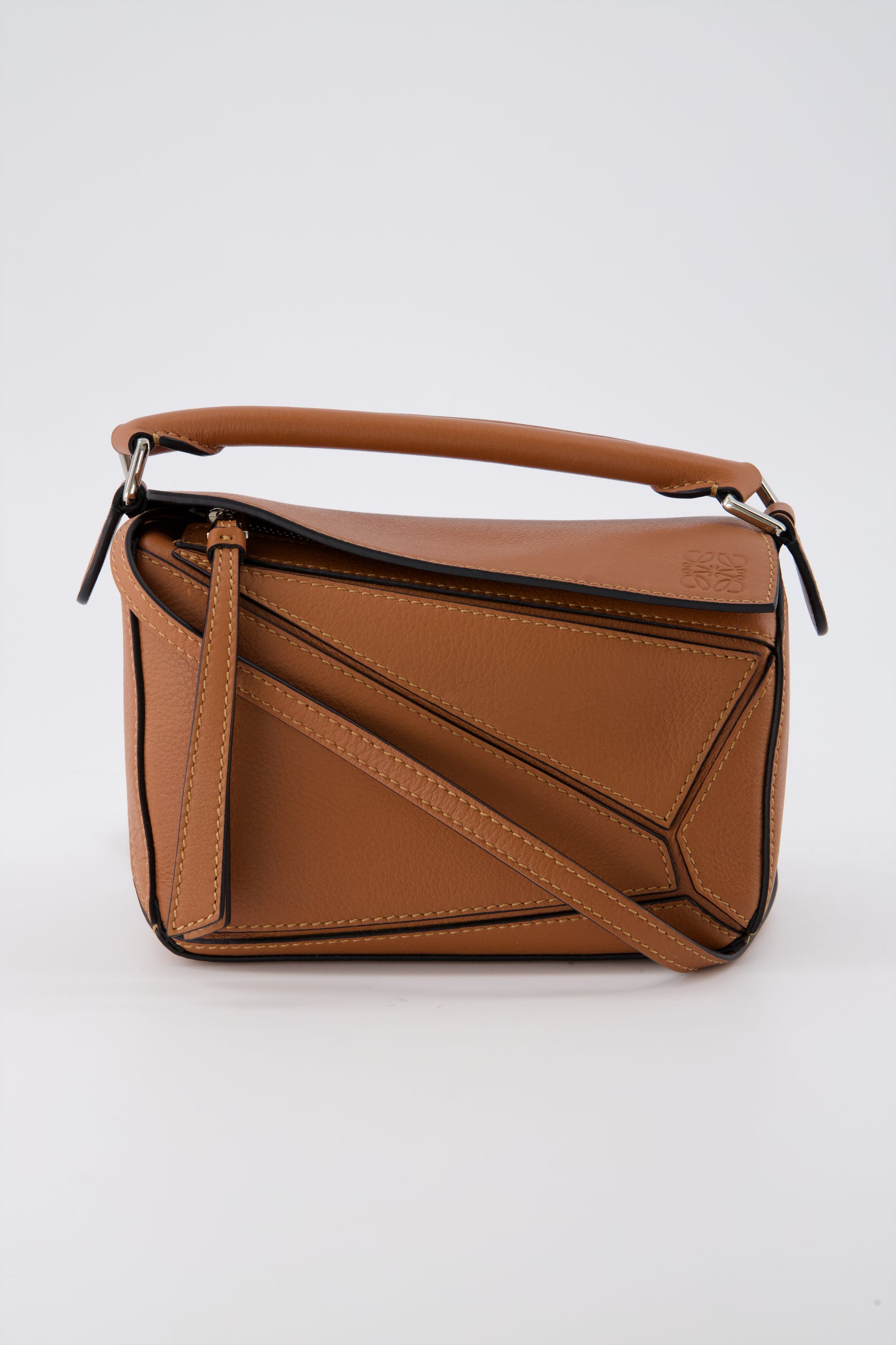 LOEWE Mini Puzzle bag in Caramel.