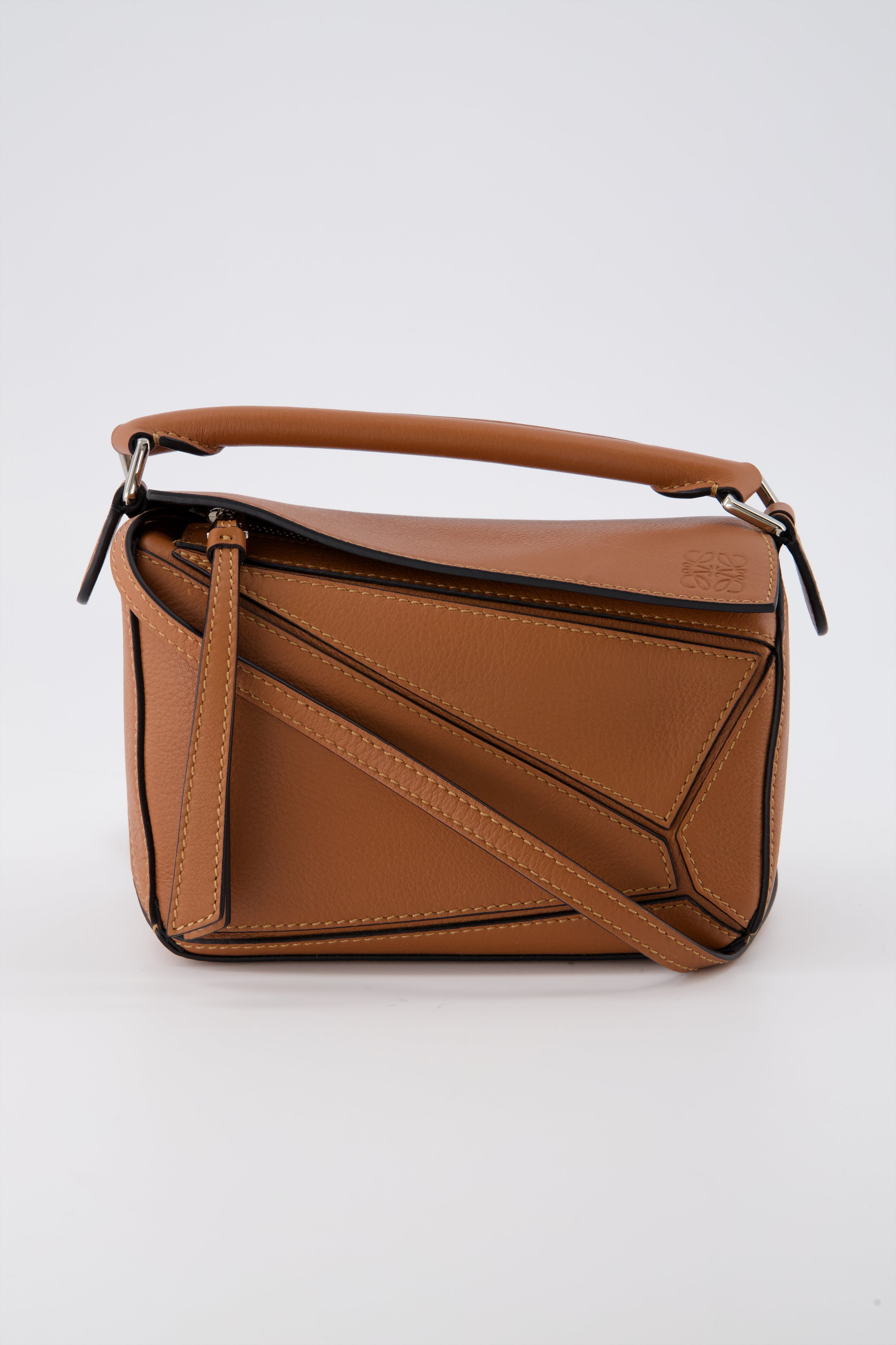 LOEWE Mini Puzzle bag in Caramel.