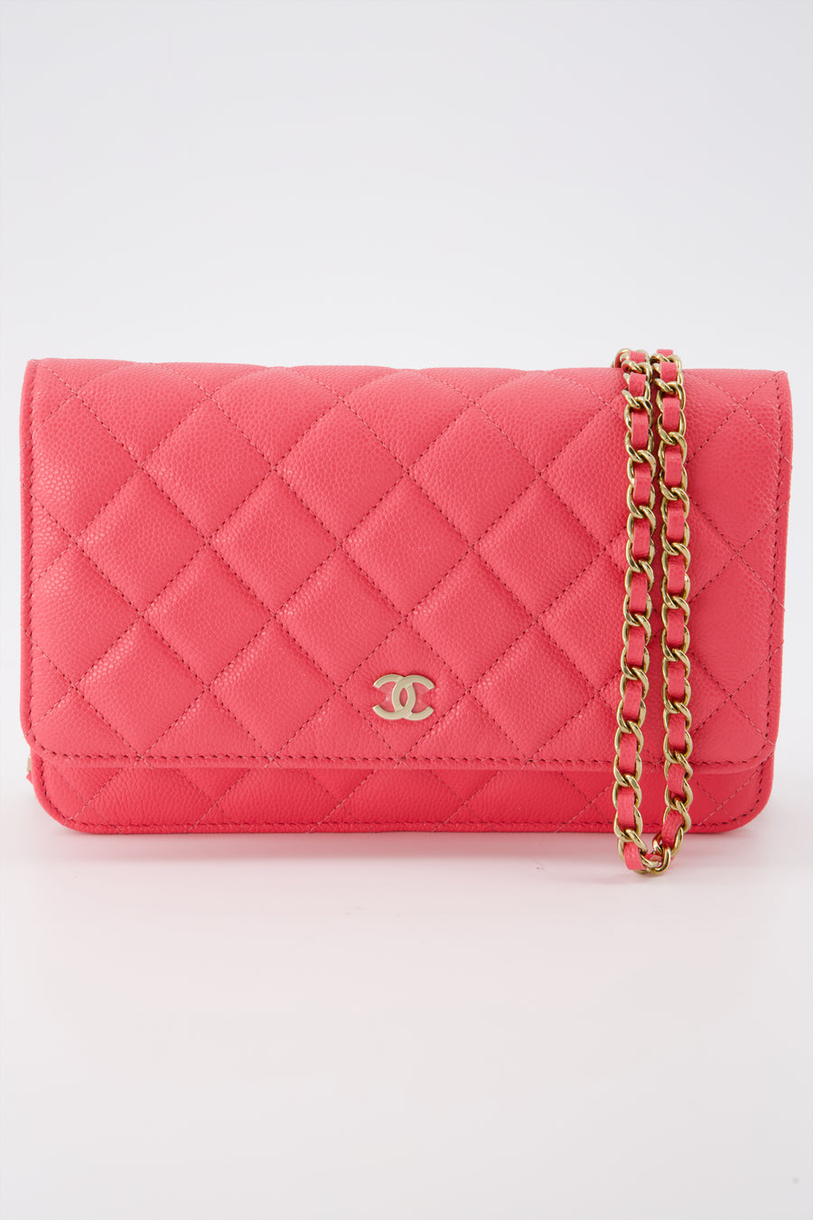 *Brand New* Chanel Classic Wallet on Chain WOC in Deep Blue Lambskin  Champagne Gold HW