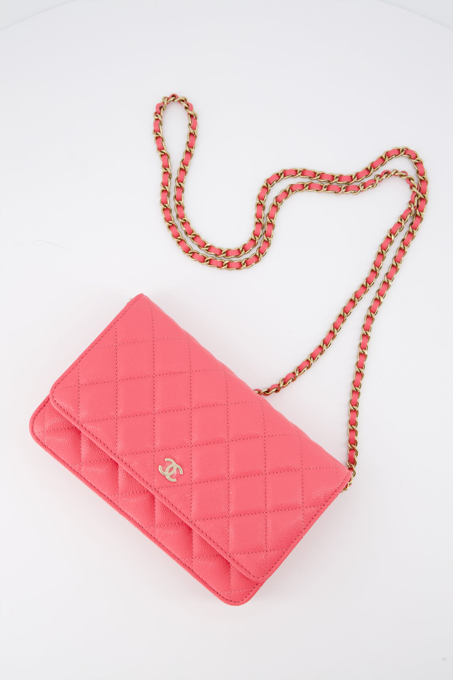Chanel Pink Classic Quilted Wallet Bag