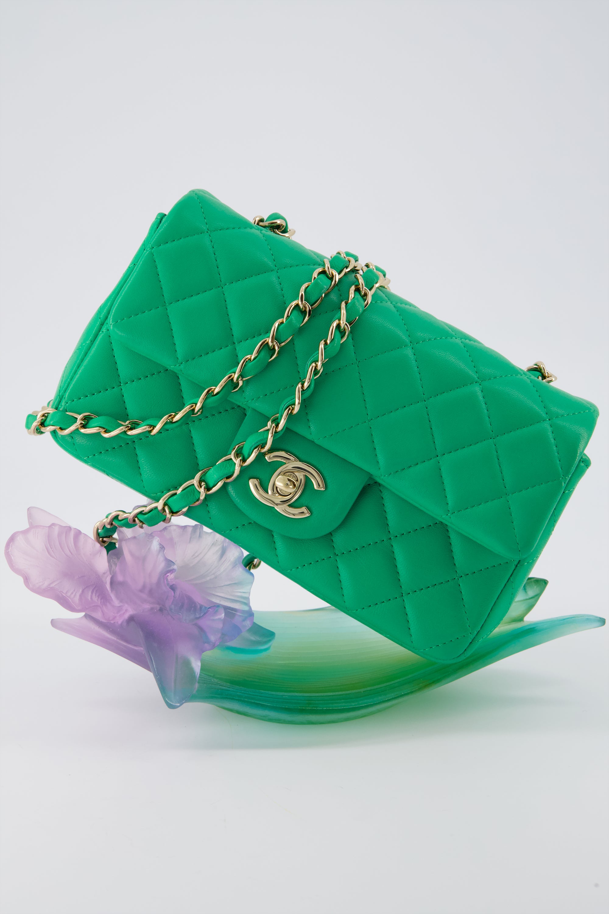 Chanel Emerald Green Mini Rectangular Single Flap Bag