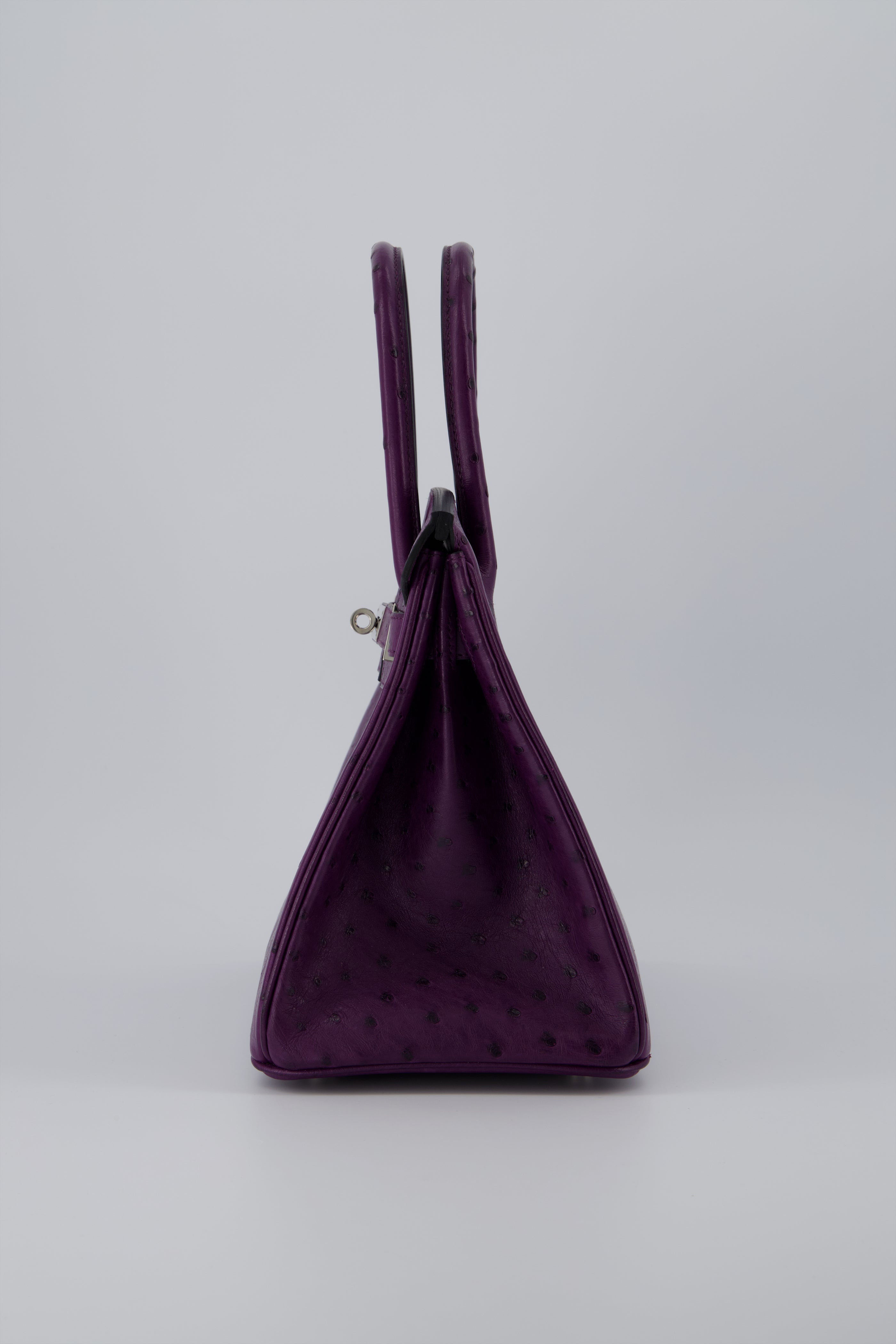 Hermes Birkin 30 Handbag Ostrich Violine With Palladium Hardware 