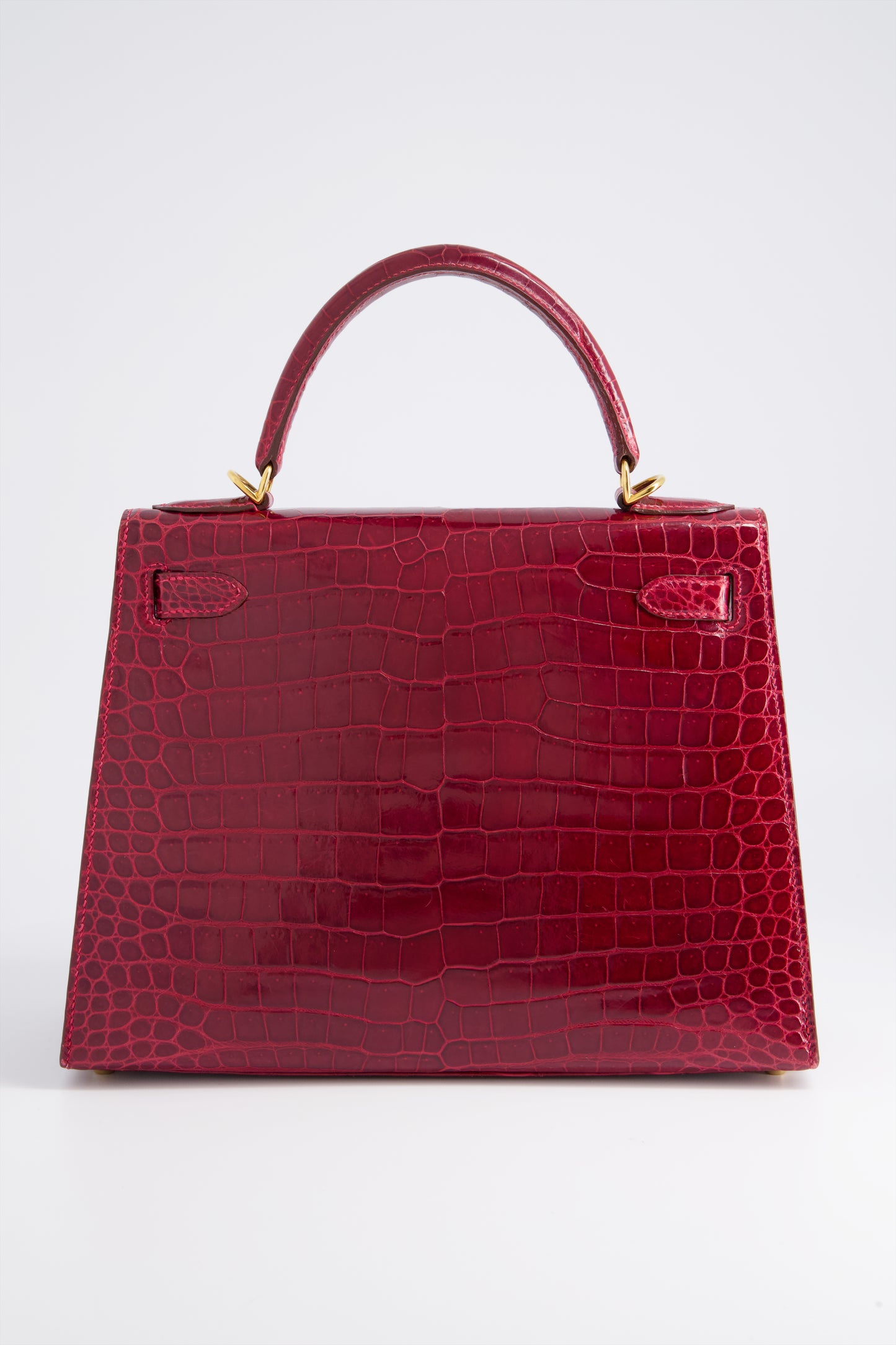*RARE* Hermes Kelly 28 Rouge VIF Sellier Crocodile Porosus Leather With Gold Hardware