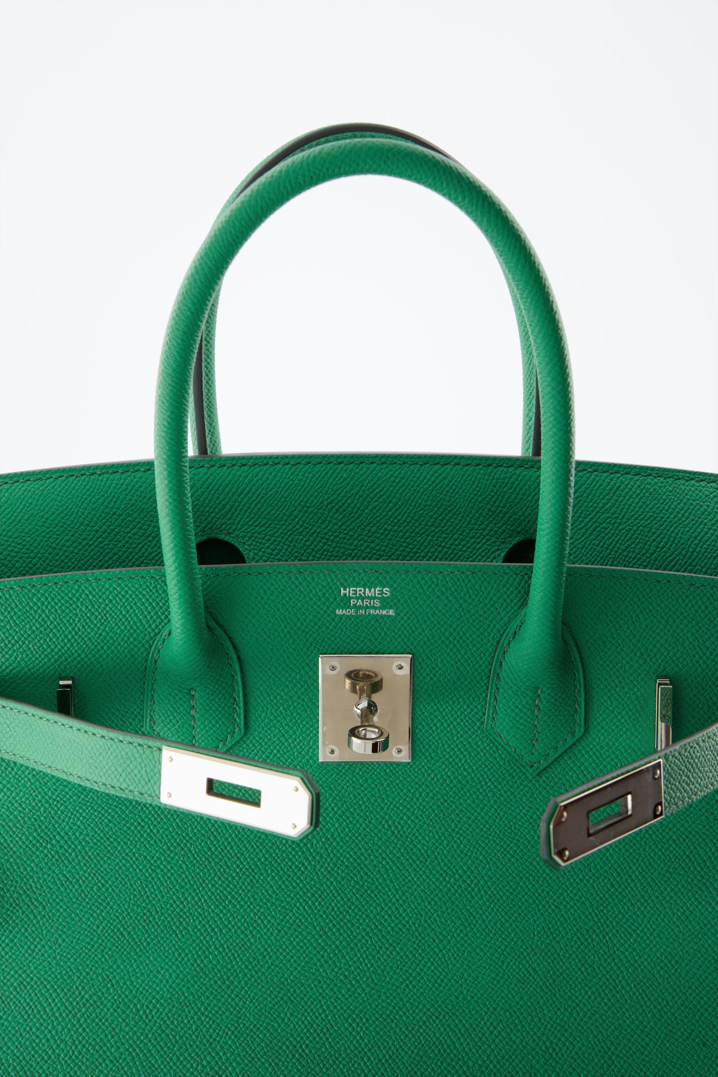 Hermes Birkin 30 Bamboo Handbag Epsom Leather With Palladium Hardware