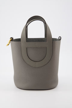 Hermes In-The-Loop 18 Handbag Gris Meyer Clemence Leather With Gold Hardware