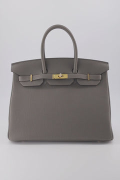 Hermes Birkin 35 Handbag Gris Meyer Togo Leather With Palladium Hardware