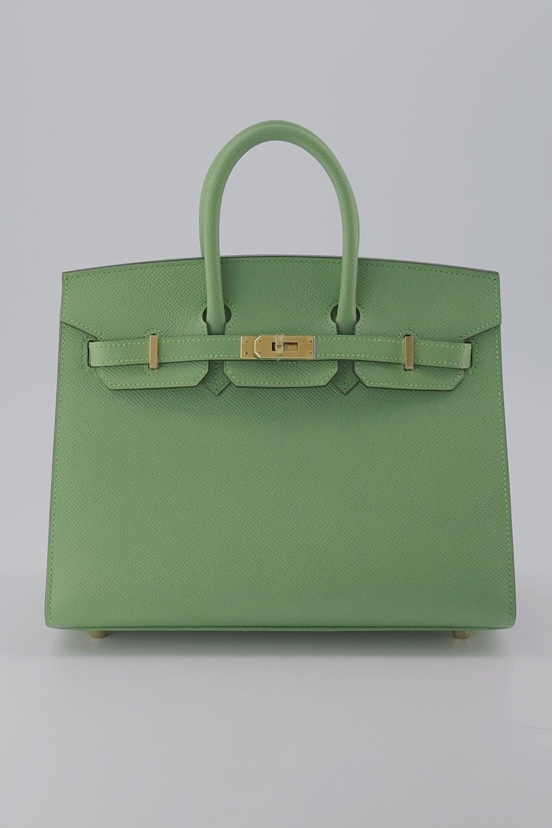 Hermes Birkin 25 Vert Criquet Epsom Palladium Hardware - Vendome Monte Carlo