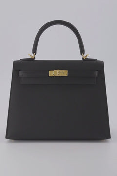 *Holy Grail* Hermes Kelly 28 Sellier Handbag Black Epsom Leather With Gold Hardware. Investment Piece