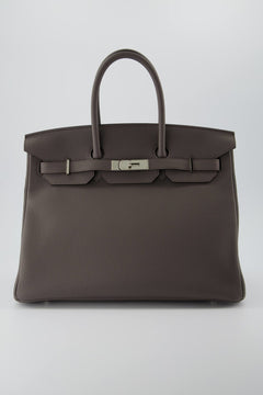 Hermes Birkin 35 Handbag Gris Etain Togo Leather With Palladium Hardware