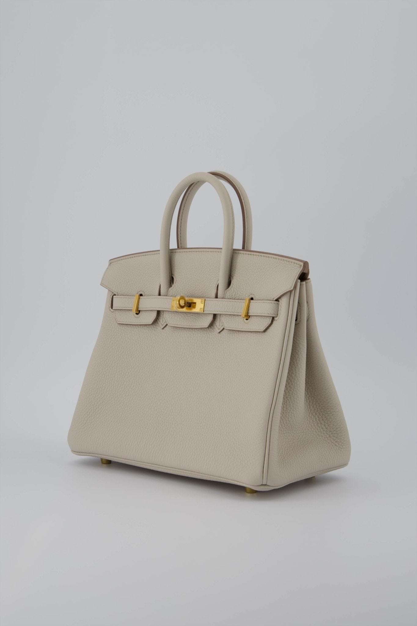 Hermes Birkin Mini Bag Togo Leather Gold Hardware In White