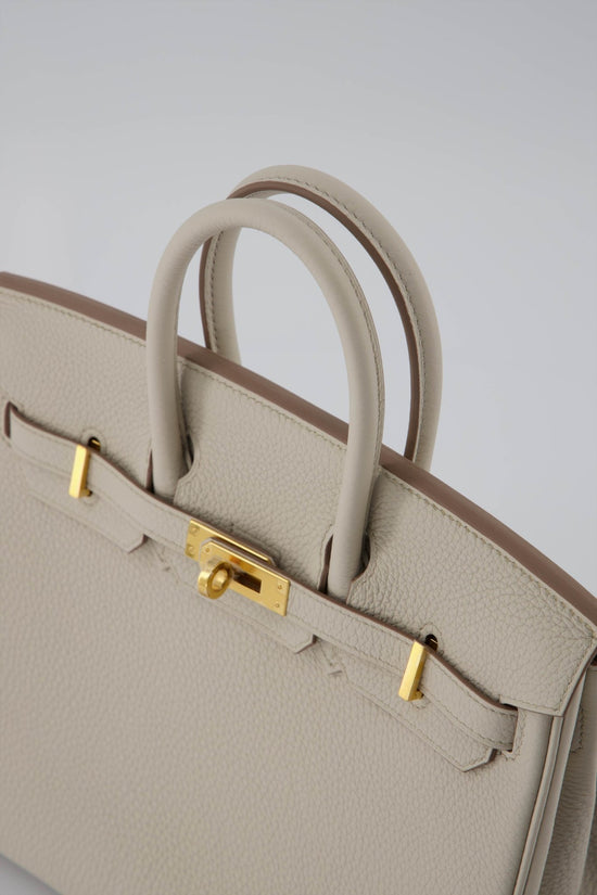 Hermes Birkin bag 25 Gris tourterelle Togo leather Gold hardware