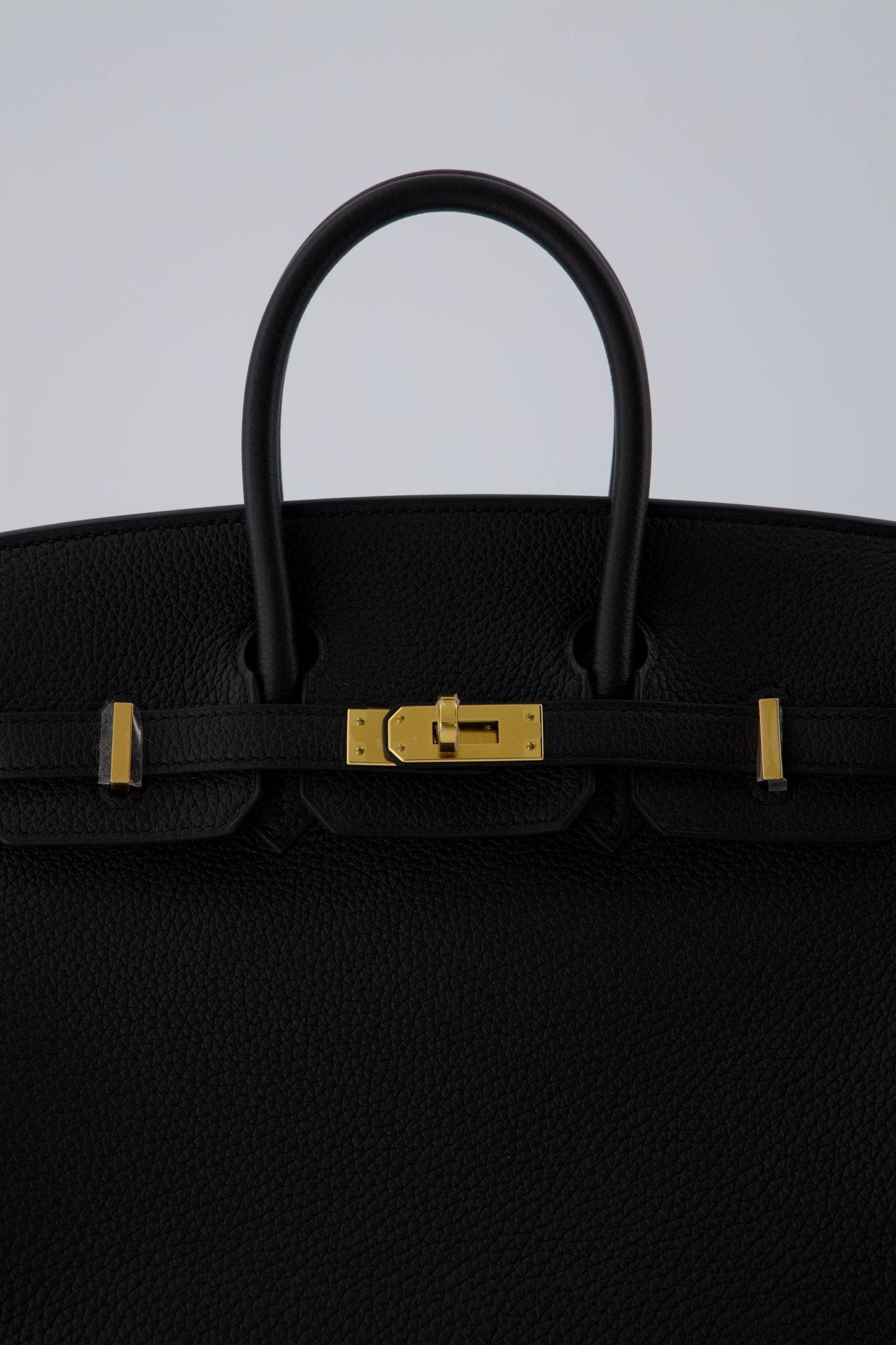 Holy Grail Hermes Birkin 25 Handbag Black Togo Leather With Gold