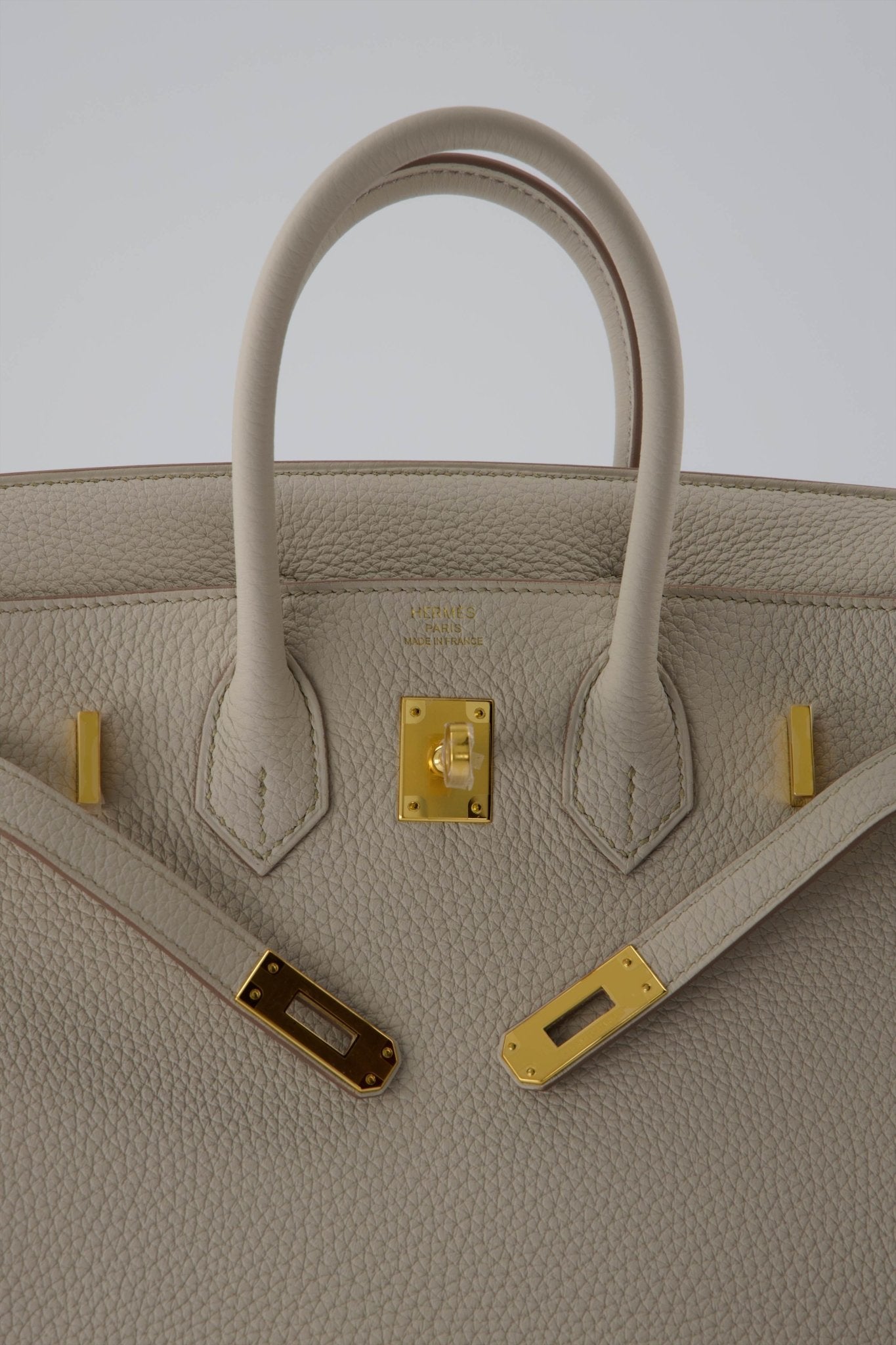Hermes　Birkin bag 25　Beton　Togo leather　Gold hardware