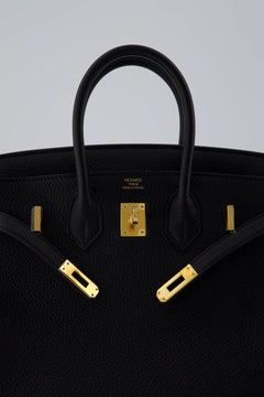 *Holy Grail* Hermes Birkin 25 Handbag Black Togo Leather With Gold Hardware. Investment Piece
