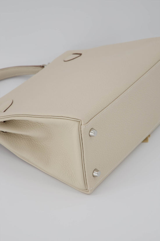 Hermes Kelly 28 Returnee Handbag Craie Togo Leather With Palladium
