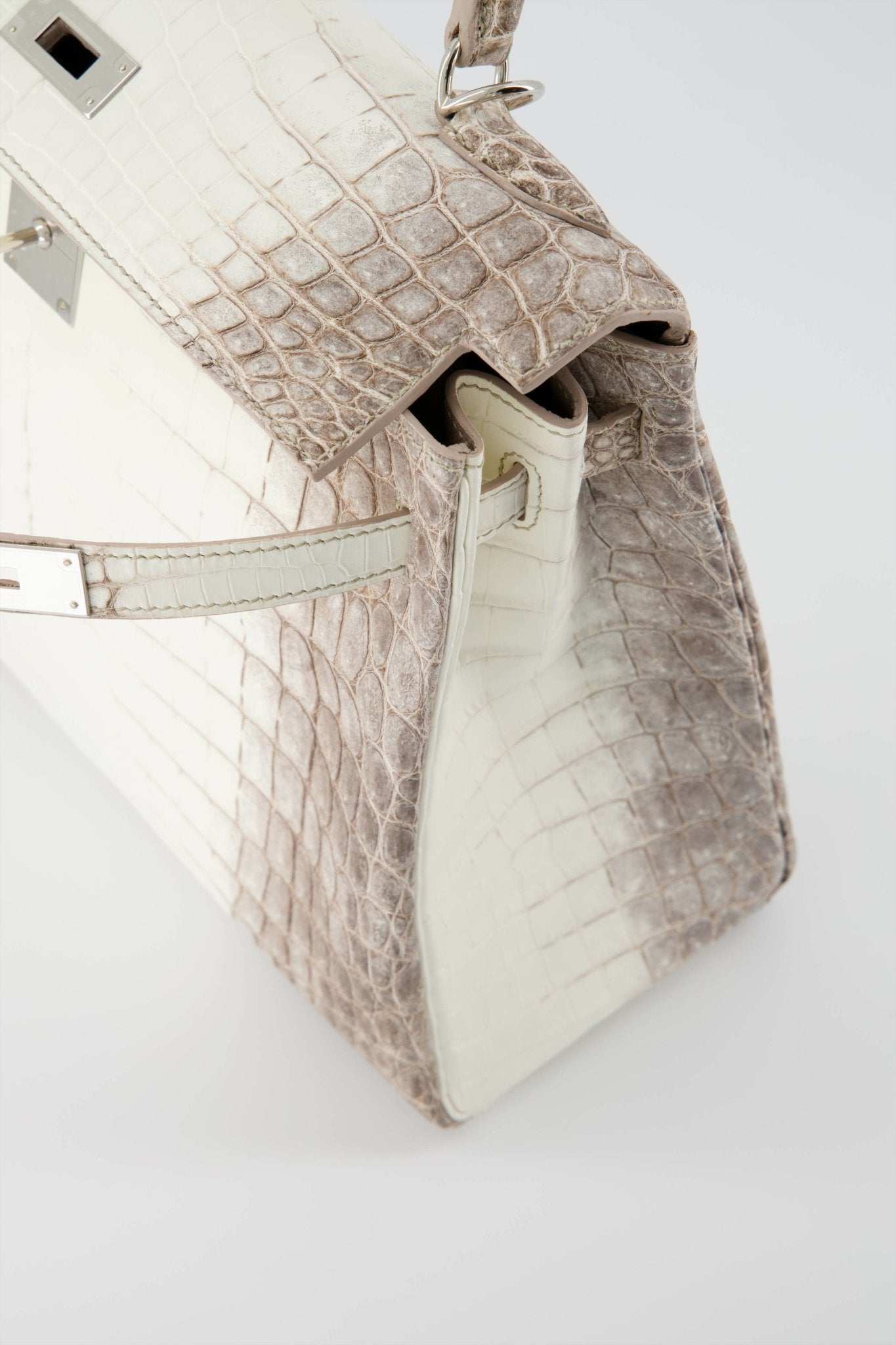 *Rare* Hermes Kelly 32 Returnee Handbag White Himalaya Niloticus Crocodile Matte Leather Handbag With Palladium Hardware. Collector’s Piece.