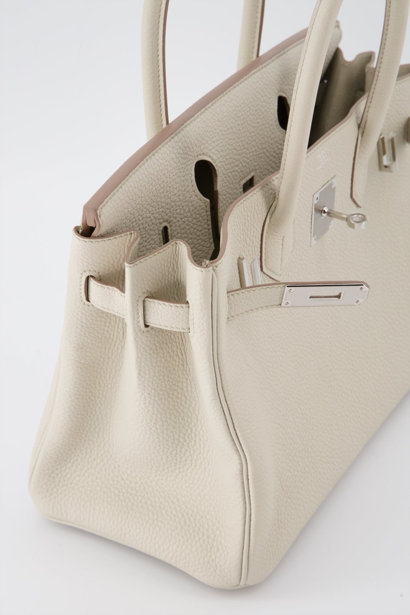 Hermes Birkin 30 Handbag Beton Togo Leather With Palladium Hardware