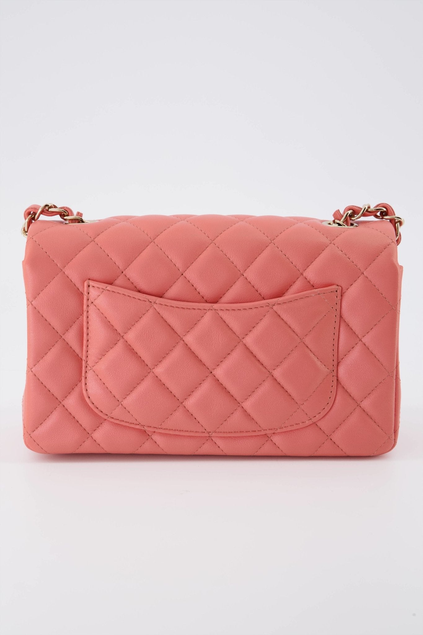 CHANEL RECTANGULAR MINI CLASSIC FLAP BAG PINK Lambskin