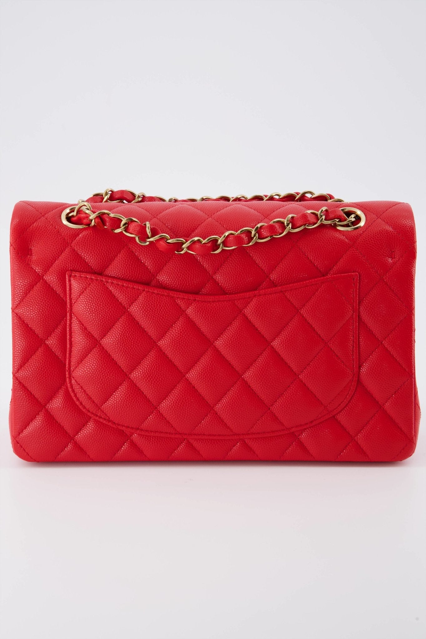 Rare* Chanel Red Small Classic Double Flap Bag In Caviar Leather With –  Bags Of Personality