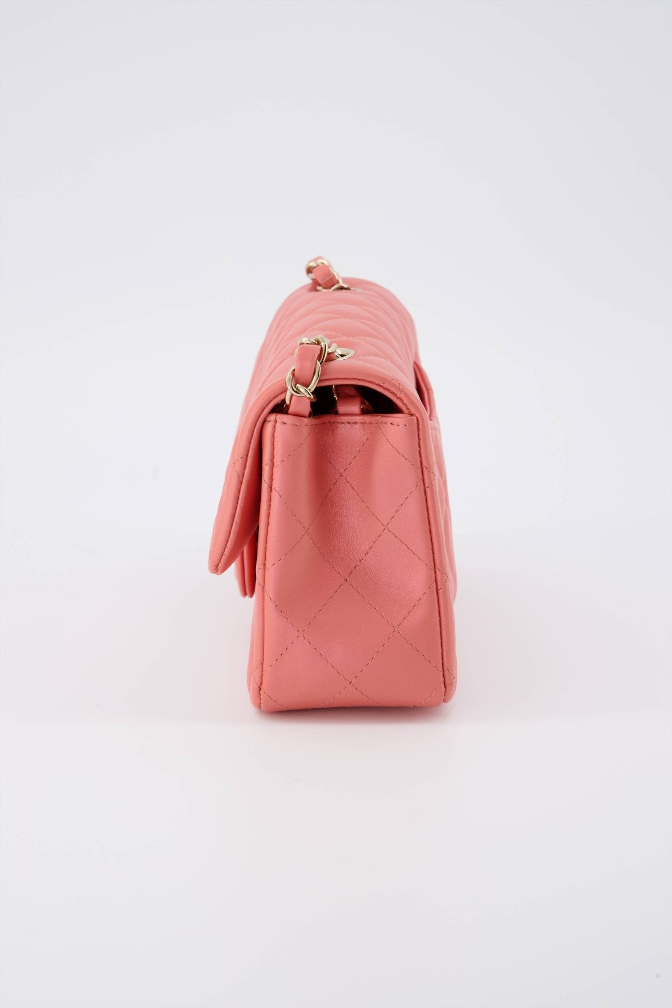 CHANEL Hot Pink & White Jumbo Flap Bag, 100%