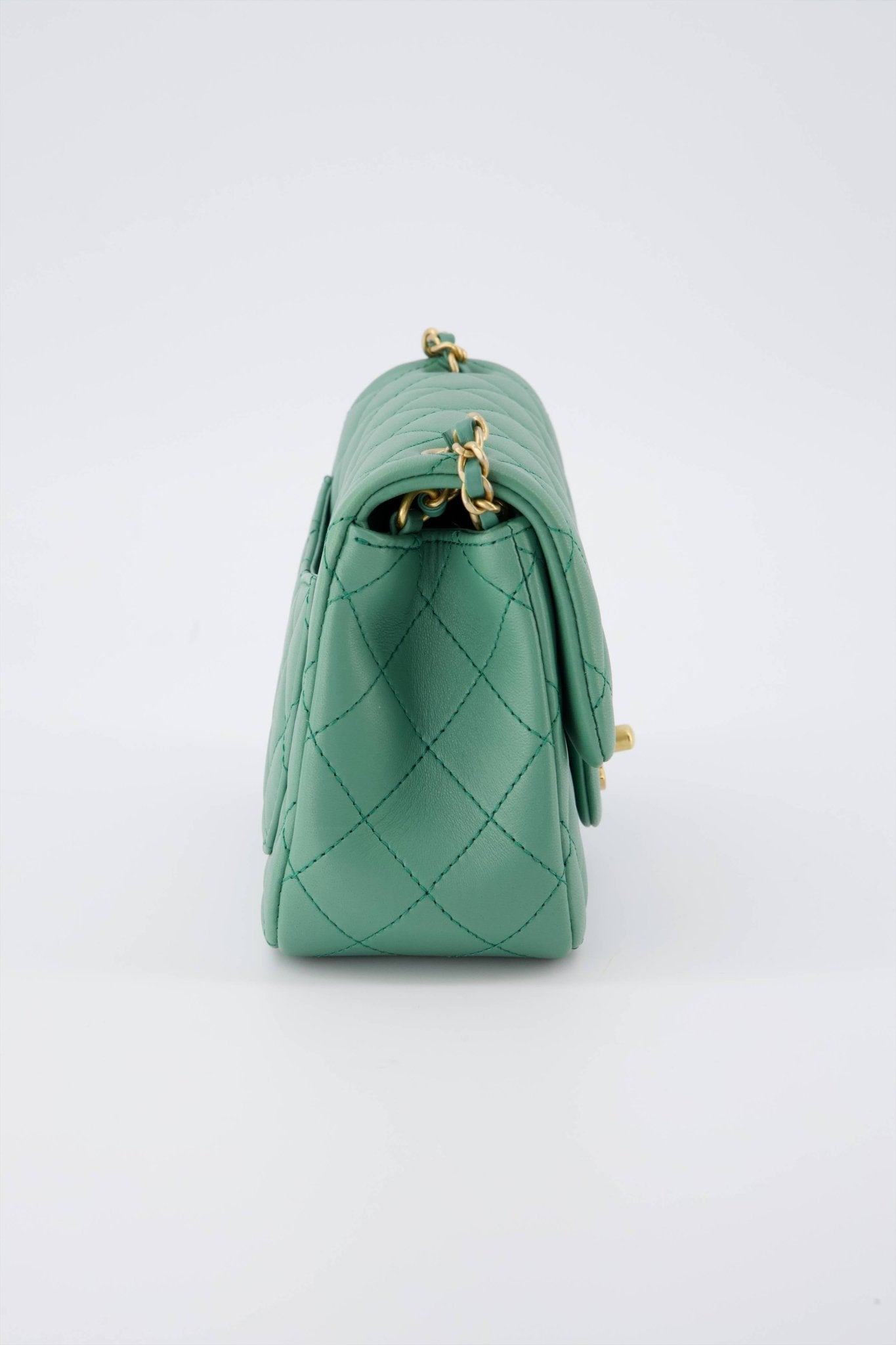 Chanel mini flap online bag green