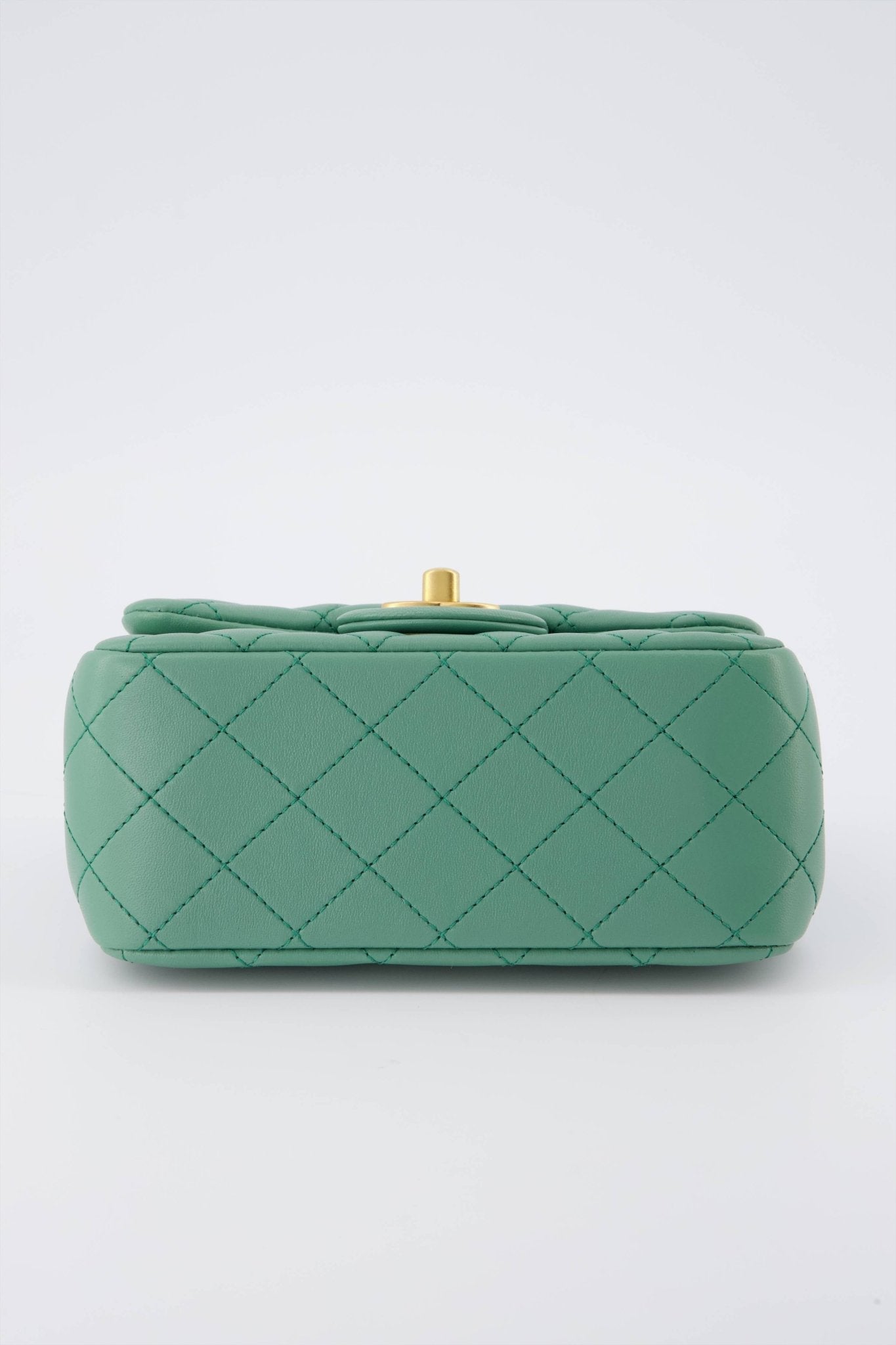 Rare* Chanel Green Pearl Crush Mini Square Flap Bag With Brushed Gold – Bags  Of Personality