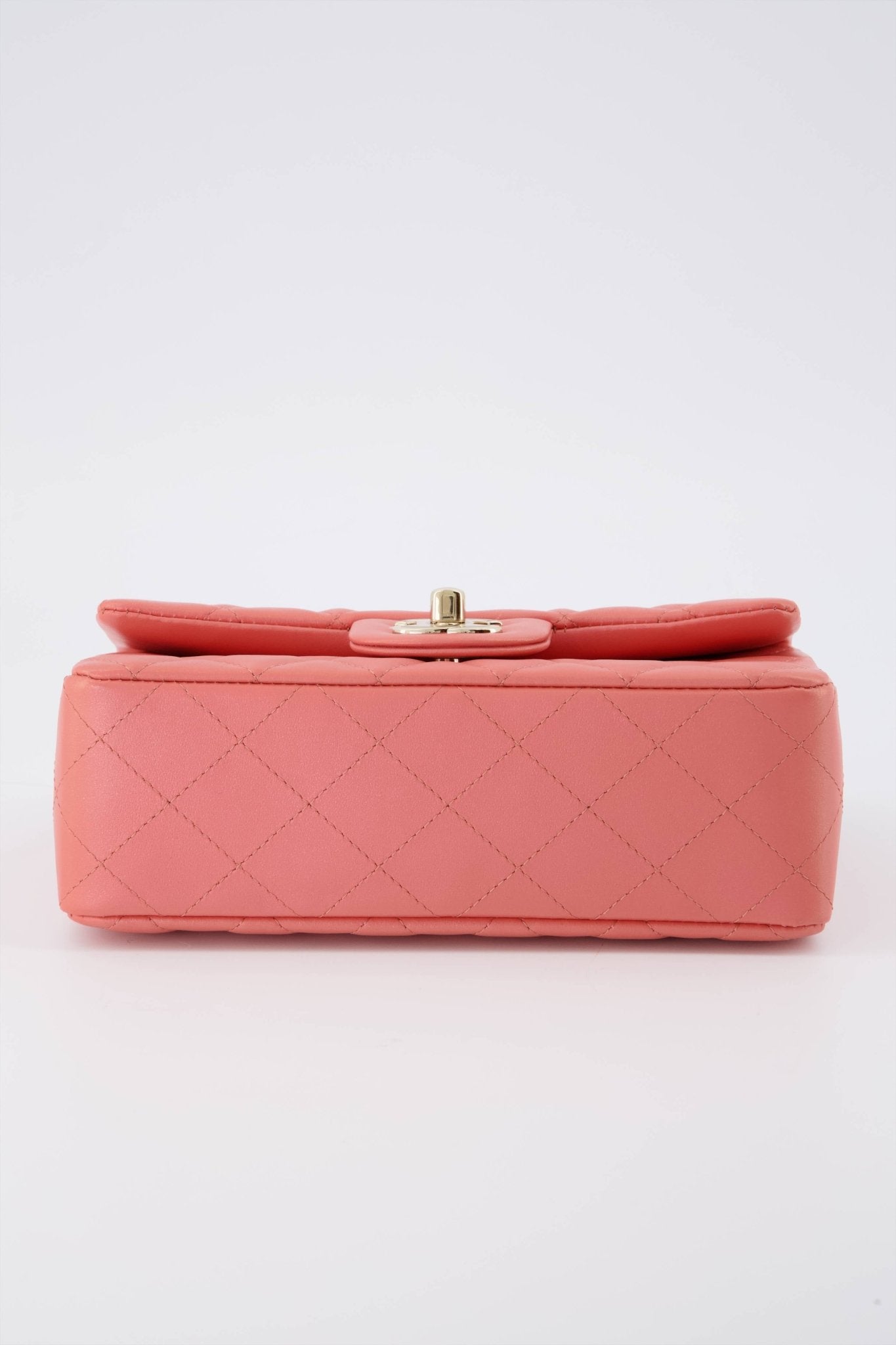 Chanel Light Pink Quilted Lambskin Leather Classic Rectangular Mini Flap Bag  - Yoogi's Closet