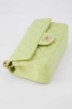 Chanel Mini Rectangular Flap Bag Pistachio Ice Cream Colour