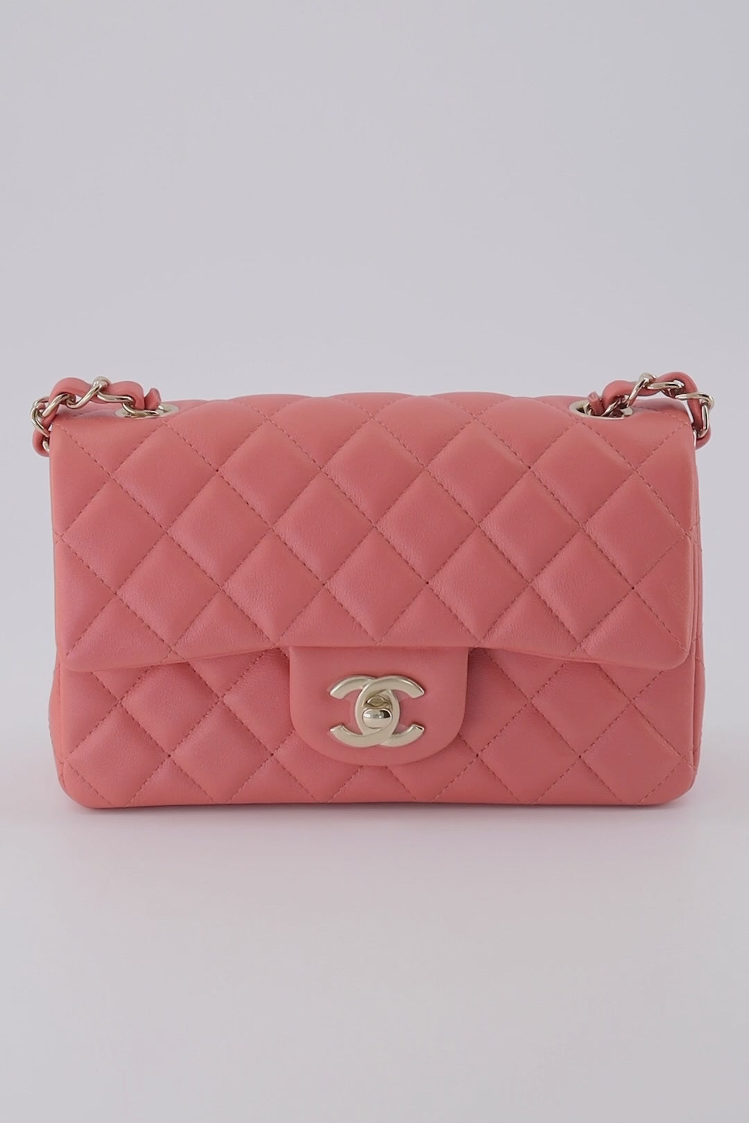 chanel mini flap bag with top handle white