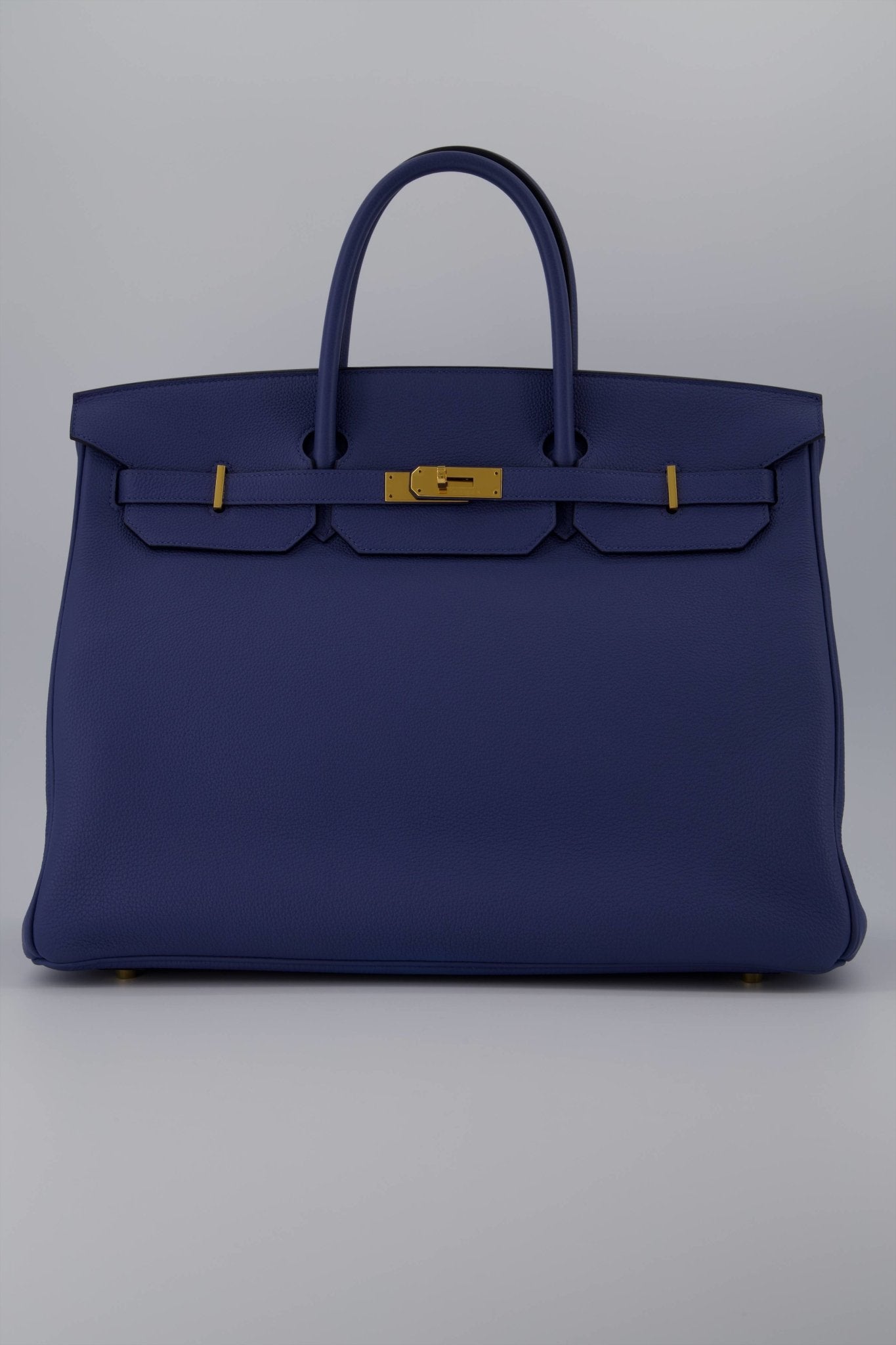 Hermes Birkin 40 Handbag Blue Brighton Togo Leather With Gold Hardware –  Bags Of Personality