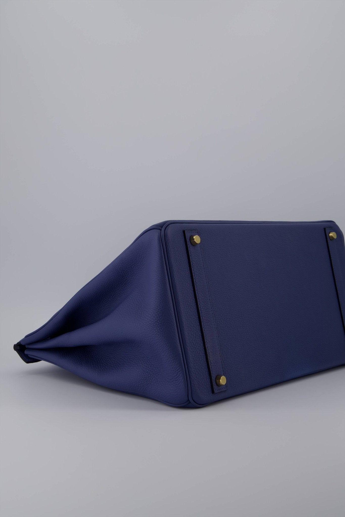 Hermes Birkin Handbag Bleu Indigo Fjord with Gold Hardware 40 Blue
