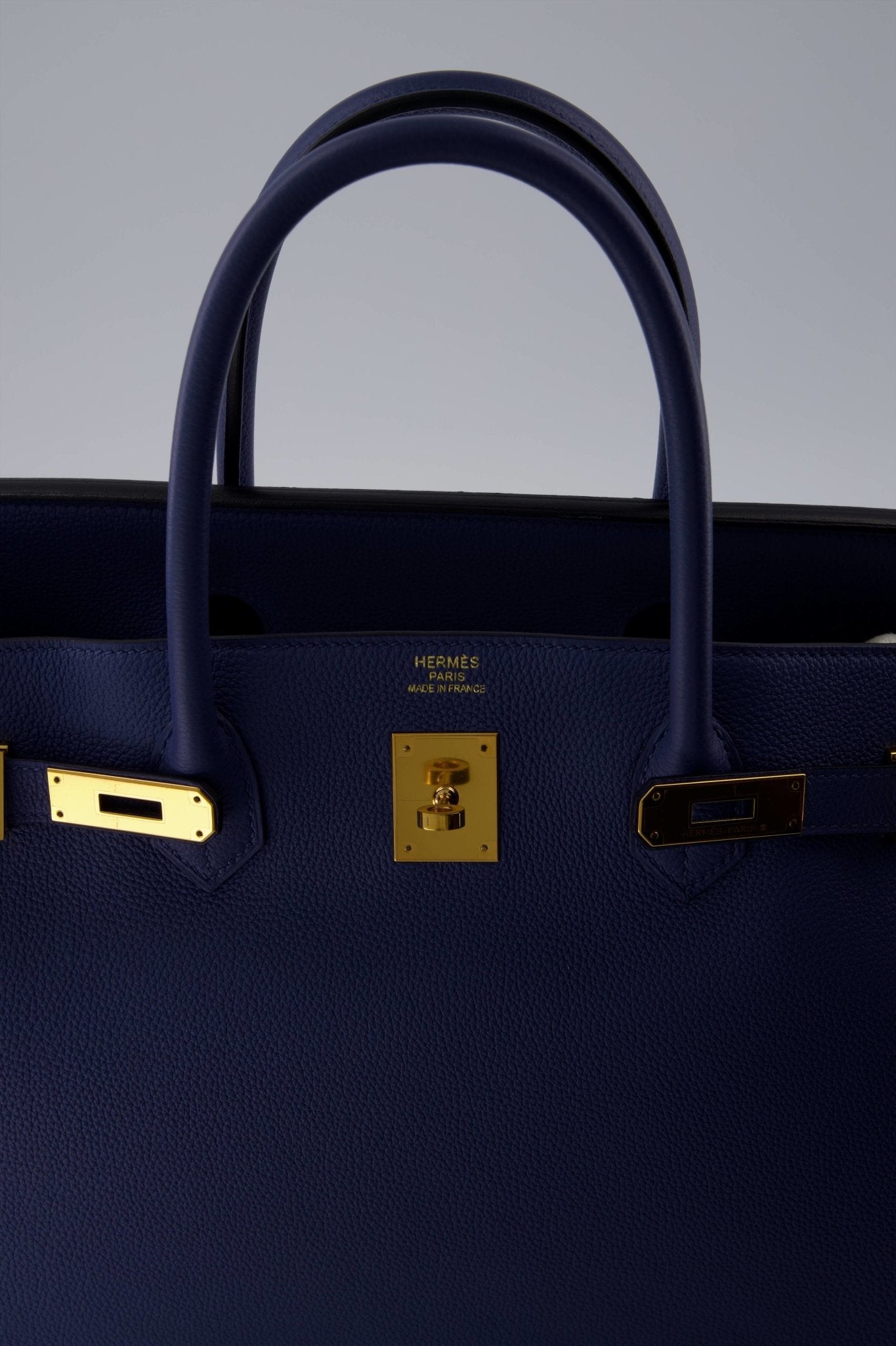 Hermes Birkin 40 Handbag Blue Brighton Togo Leather