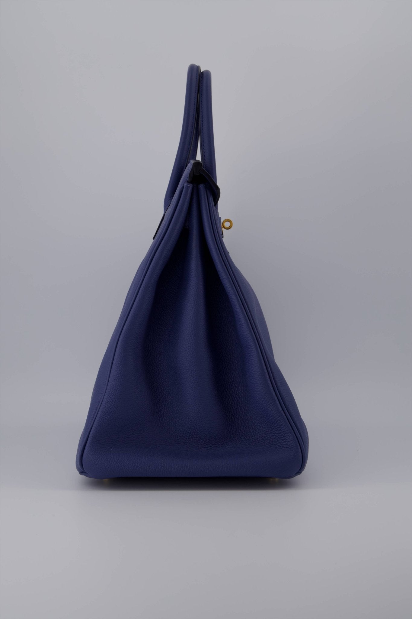 Hermes Birkin 40 Handbag Blue Brighton Togo Leather With Gold Hardware