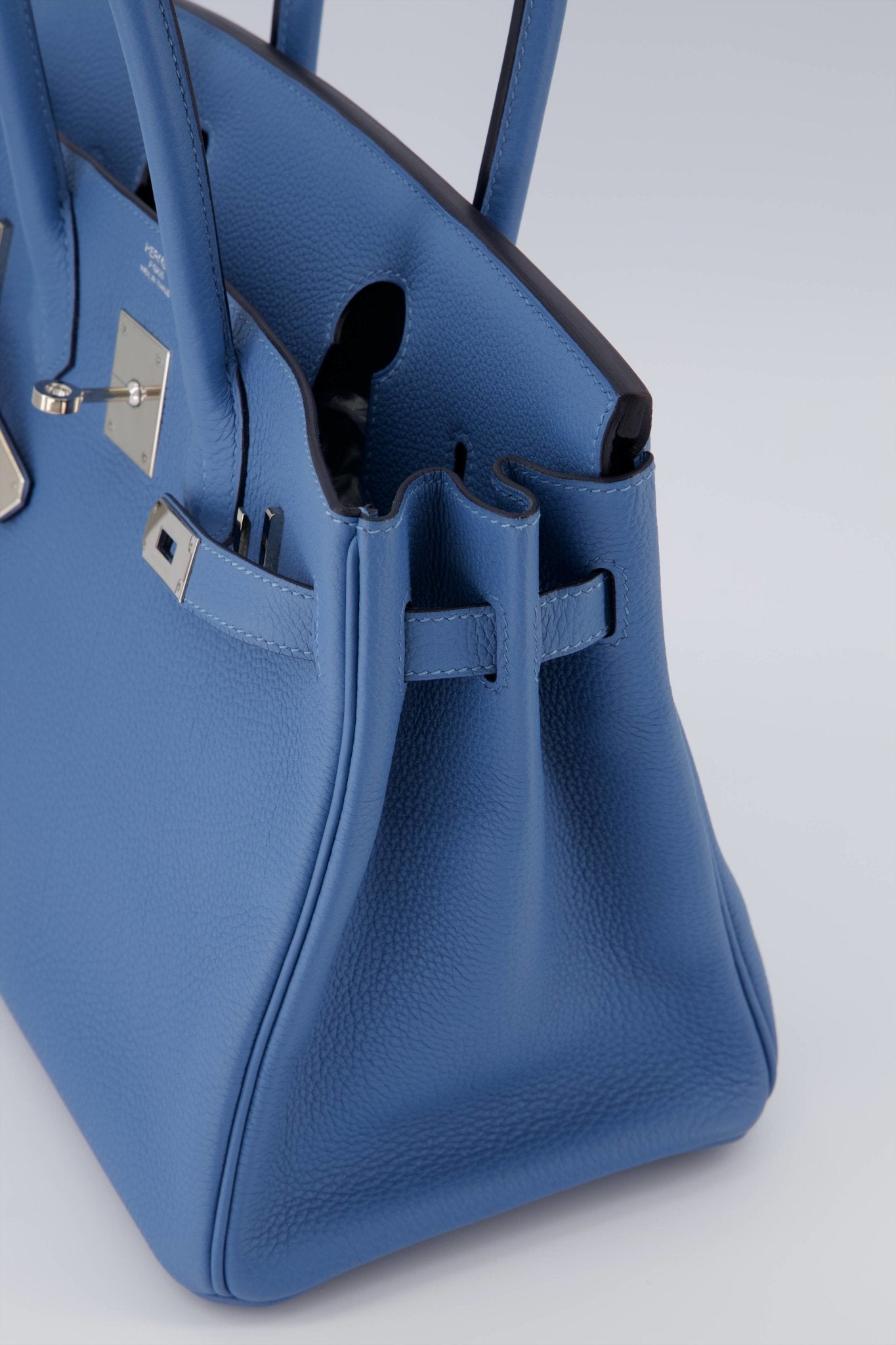 Hermes Birkin 30 Handbag Azur Togo Leather With Palladium Hardware