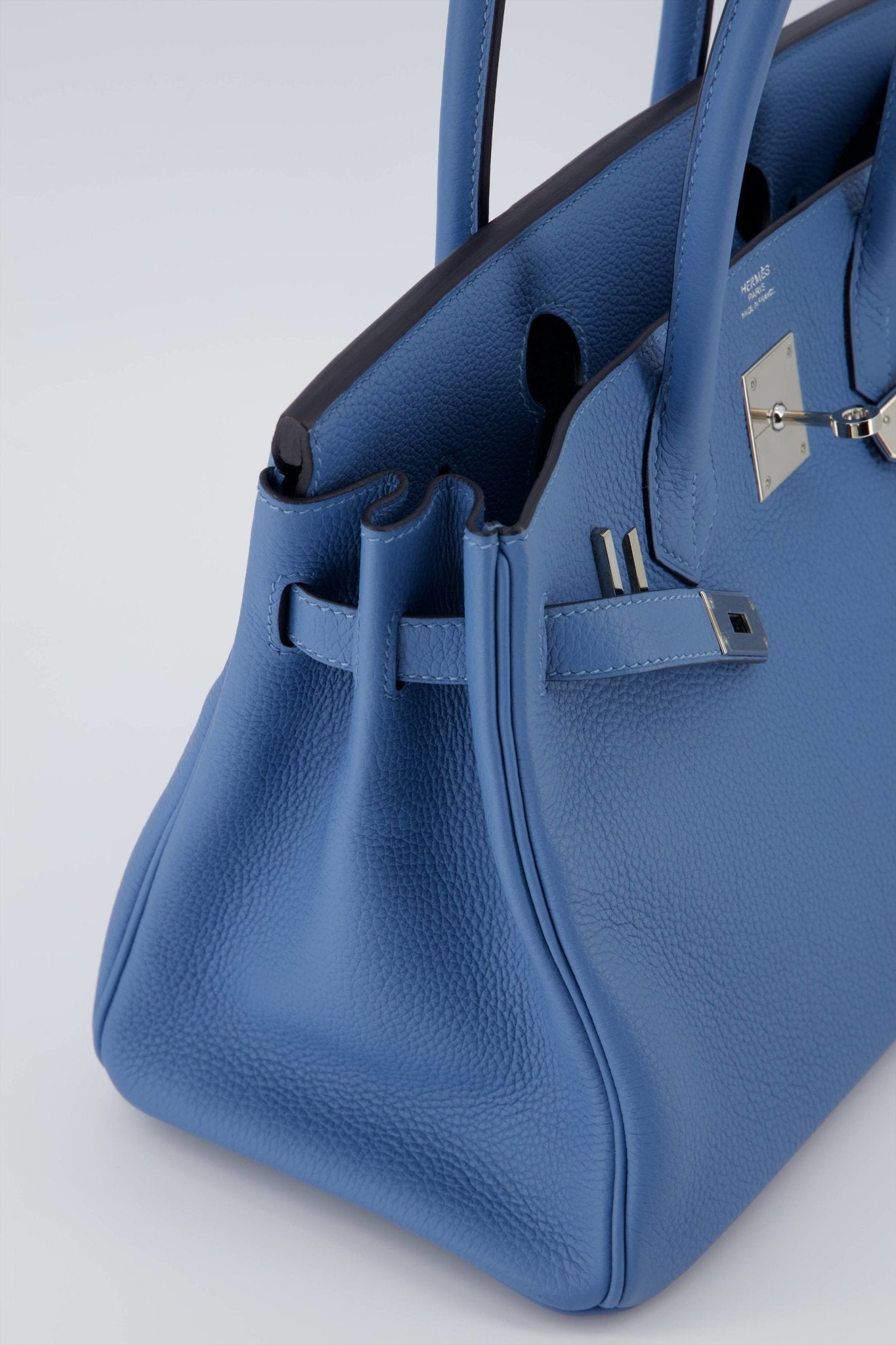 Hermes Birkin 30 Handbag Azur Togo Leather With Palladium Hardware