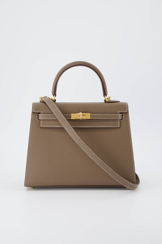 Hermes Kelly II Mini Bag Epsom Leather Gold Hardware In Brown