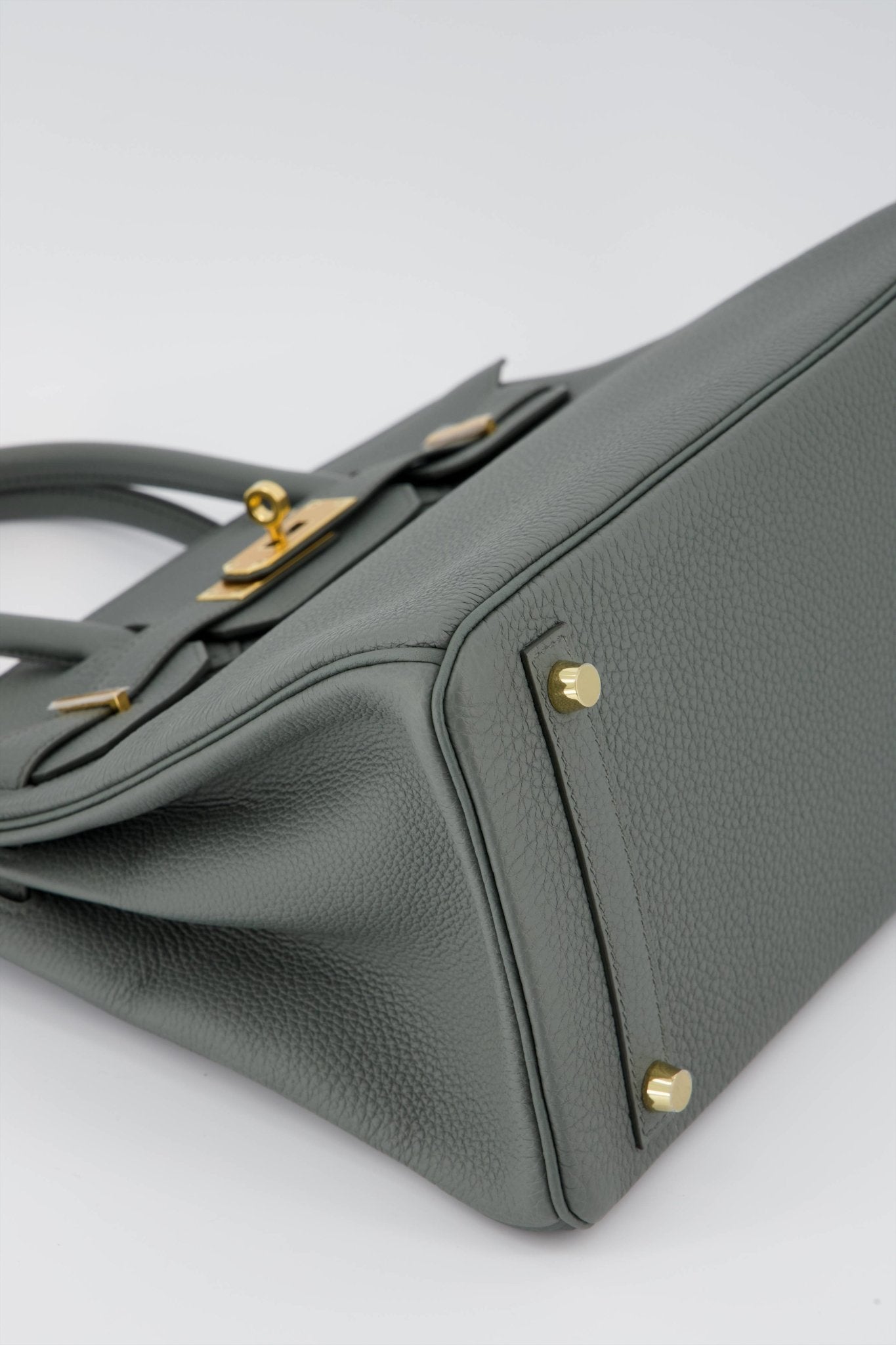 Hermes Birkin bag 25 Vert rousseau Togo leather Gold hardware