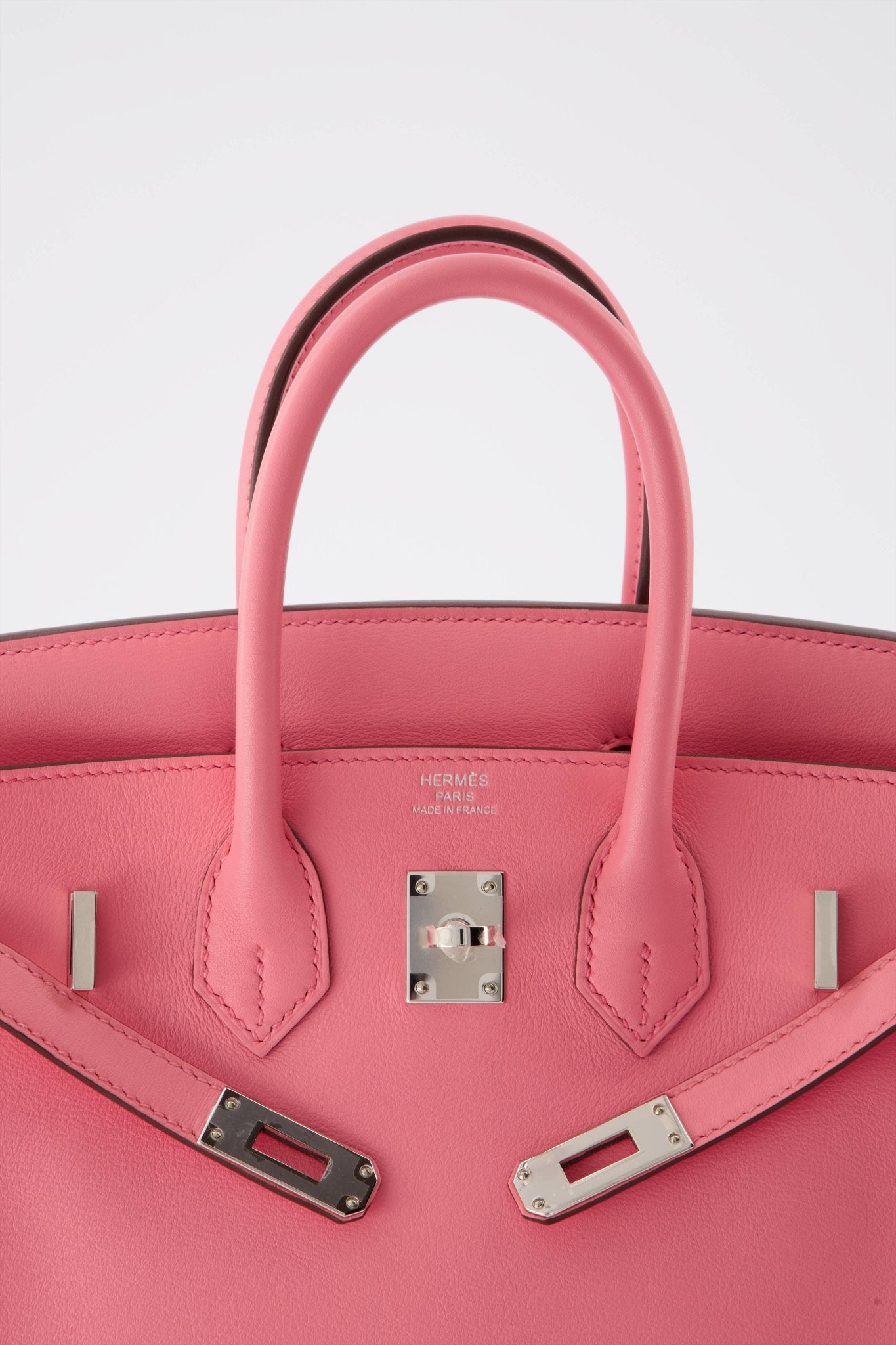 *Rare* Hermes Birkin 25 Handbag Rose Azalee Swift Leather With Palladium Hardware