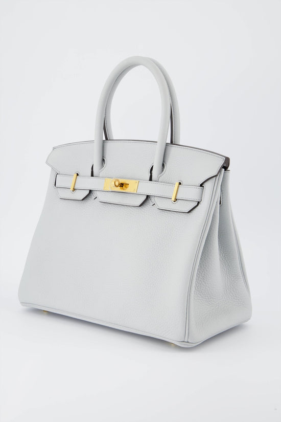 HERMES Lindy 30 Taurillon Clemence in Etain with Palladium Hardware.