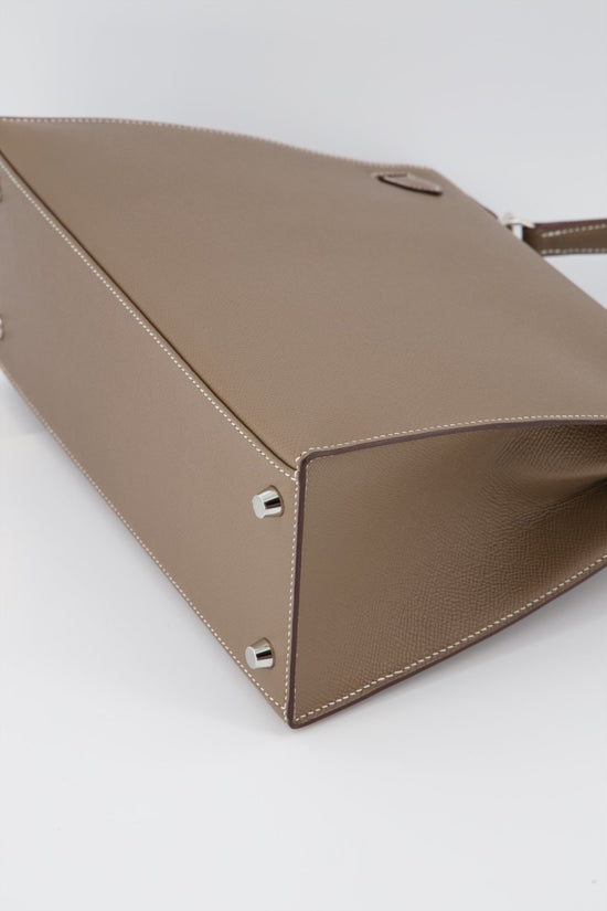 Hermes Lindy Bag Canvas Palladium Hardware In Brown