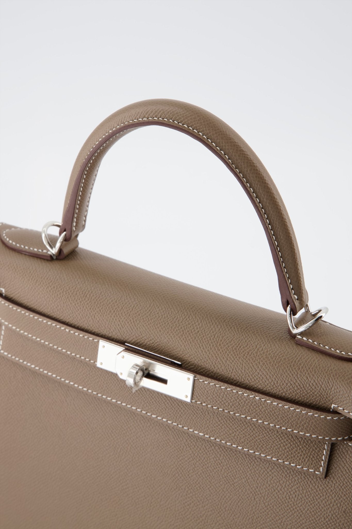 Hermes Birkin 25 Epsom Leather Handbag Etoupe Gray in 2023