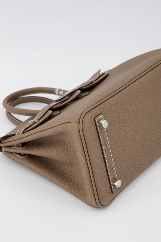Hermès Birkin bag 25 • Togo leather • Etoupe color • PHW (silver palladium  hw)
