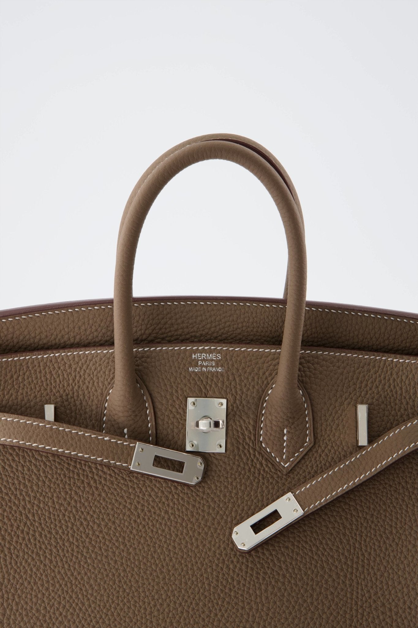 Hermes Etoupe Epsom Leather Palladium Hardware Kelly Sellier 35 Bag Hermes