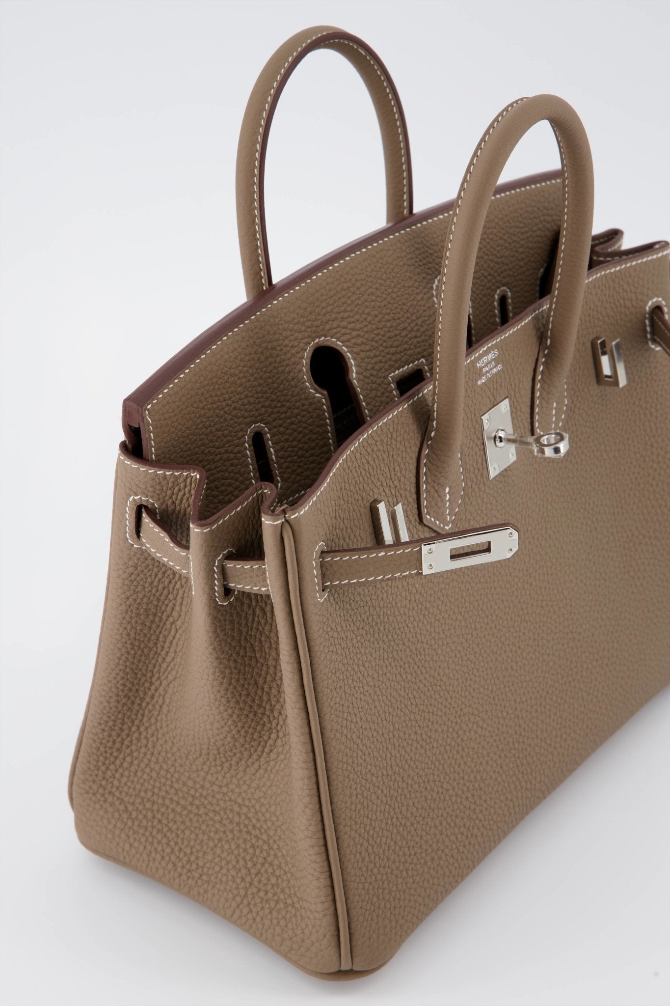 *Holy Grail* Hermes Birkin 25 Handbag Etoupe Togo Leather With Palladium Hardware. Investment Piece