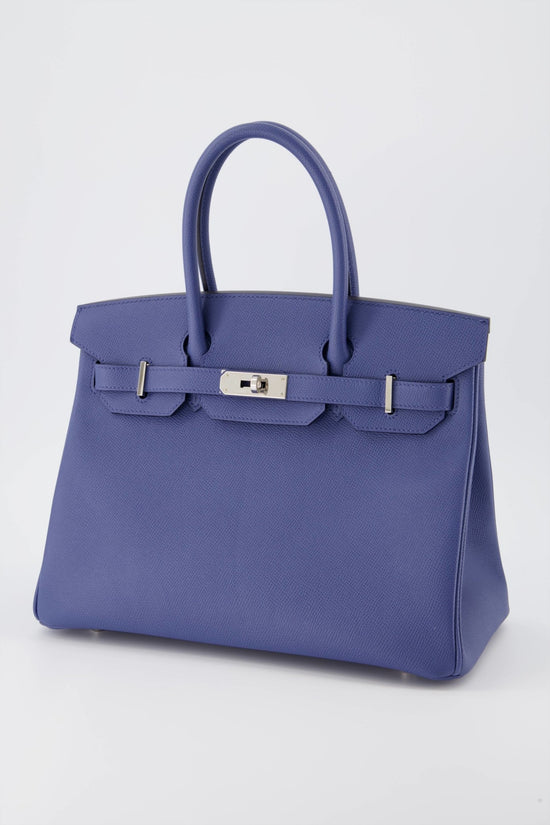 Hermes Birkin bag 30 Blue nuit Togo leather Silver hardware