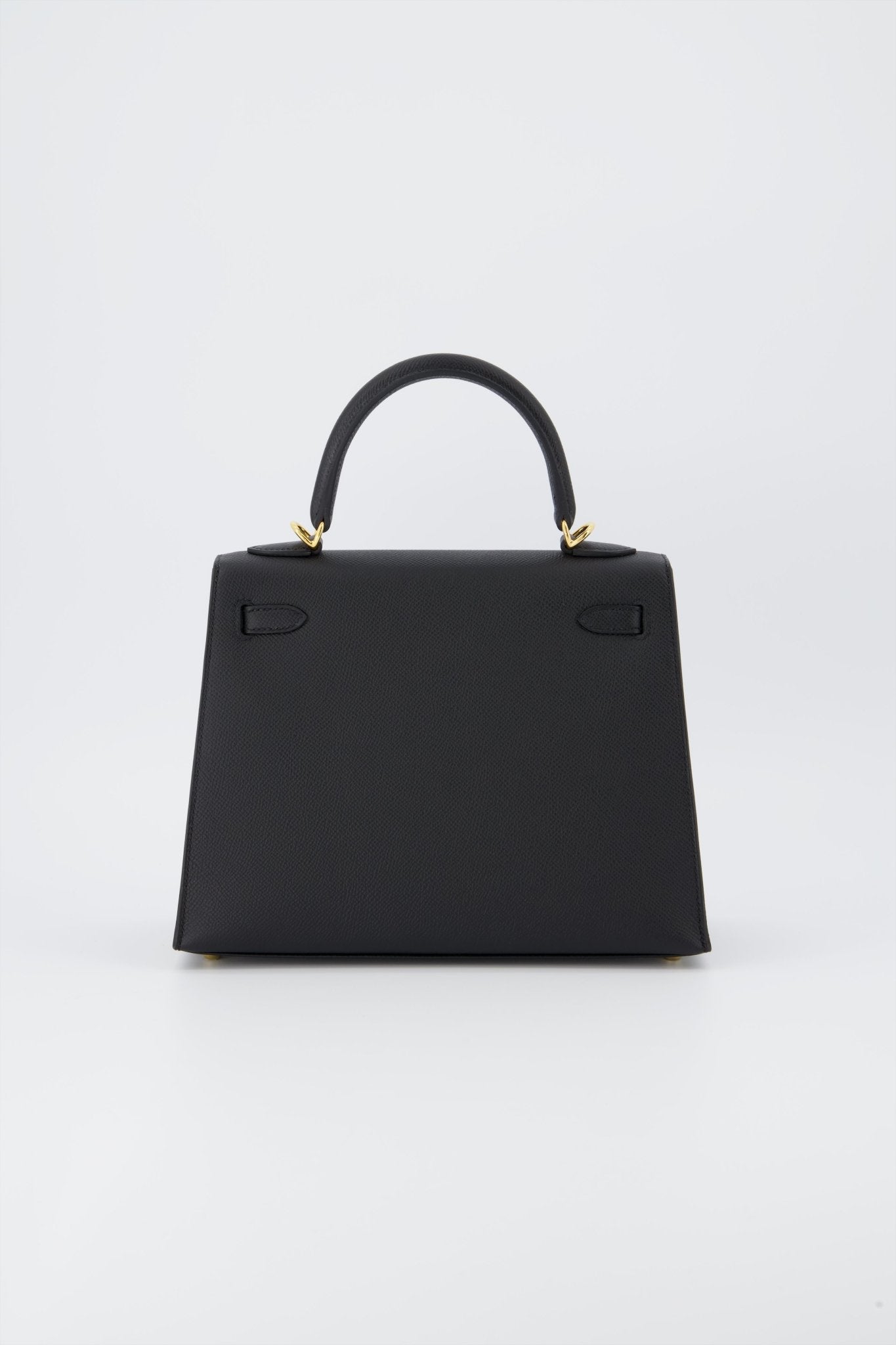 Holy Grail* Hermes Kelly 25 Sellier Handbag Black Epsom Leather