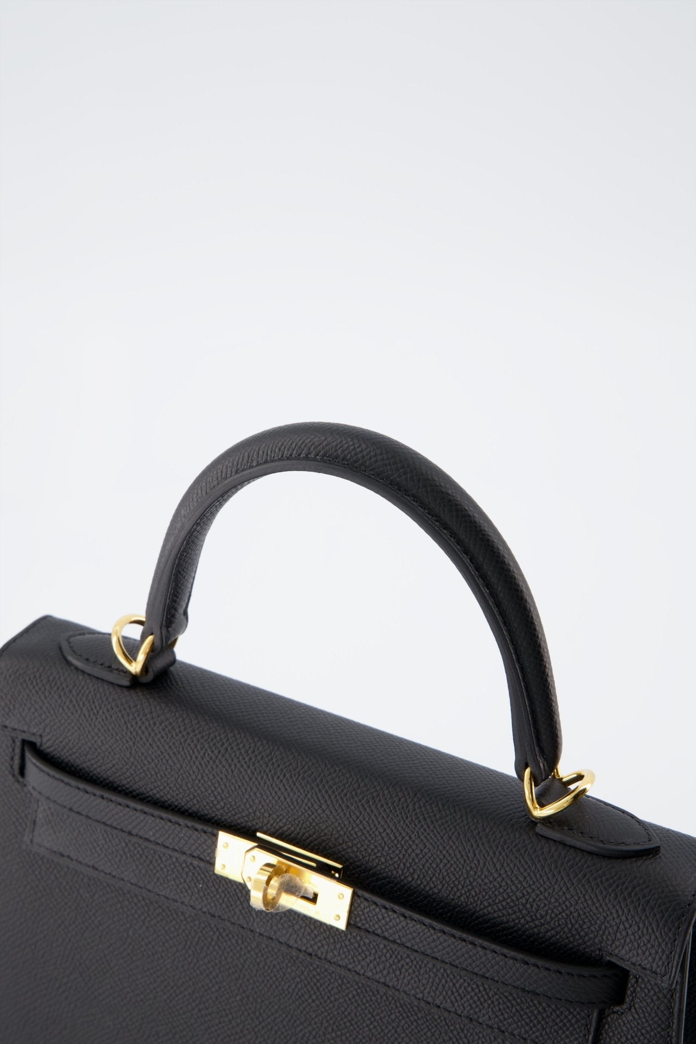 Hermes Mini Kelly 20 Sellier Bag in Black Epsom Leather with Gold